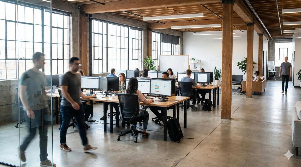 Full Stack AI Automation team collaborating in a modern office